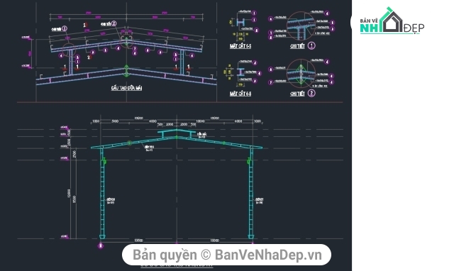 bản vẽ kết cấu,bản vẽ kiến trúc 20x192m,Xưởng mạ kẽm nhúng nóng,kết cấu nhà thép,bản vẽ nhà xưởng mạ kẽm