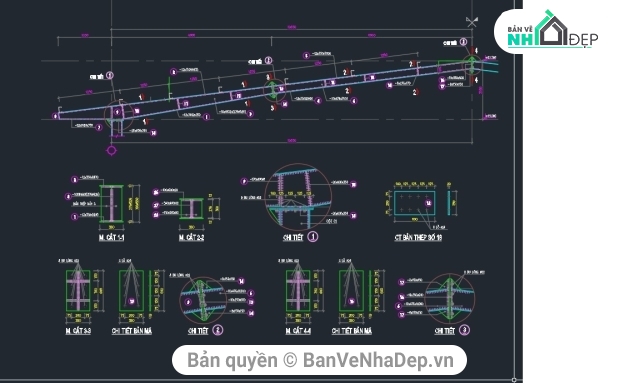 bản vẽ kết cấu,bản vẽ kiến trúc 20x192m,Xưởng mạ kẽm nhúng nóng,kết cấu nhà thép,bản vẽ nhà xưởng mạ kẽm