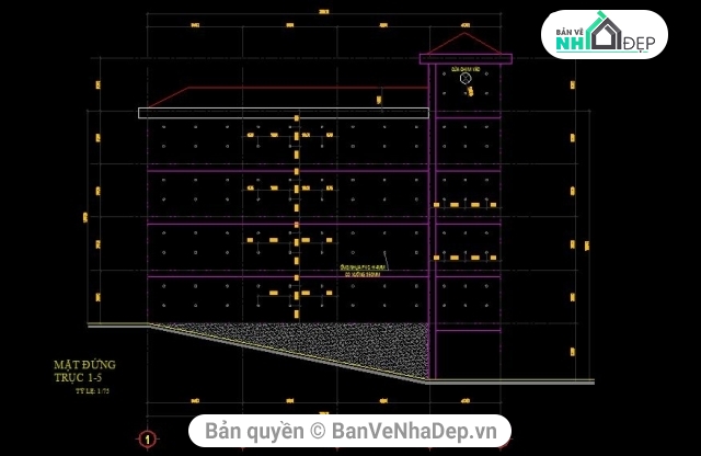 nhà nuôi chim yến,Nhà nuôi yến,Nhà nuôi chim,bản vẽ nhà nuôi chim yến 4 tầng,thiết kế nhà nuôi yến 4 tầng