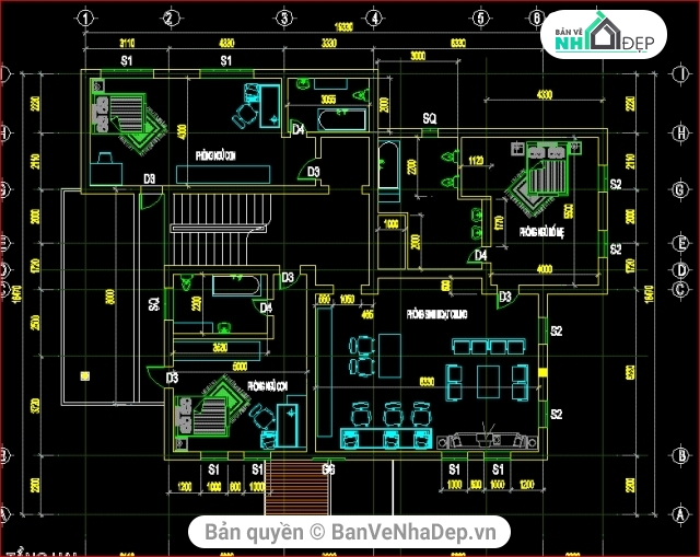 Bản vẽ nhà phố 3 tầng,nhà phố 3 tầng 16.5x19.3m,mẫu nhà phố 3 tầng,kiến trúc nhà phố 3 tầng