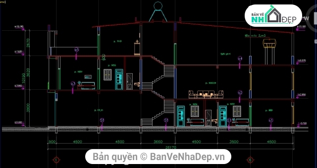 nhà ống 3 tầng,3 tầng,nhà phố 3 tầng 6x26m,bản vẽ nhà phố 3 tầng,thiết kế nhà phố 3 tầng