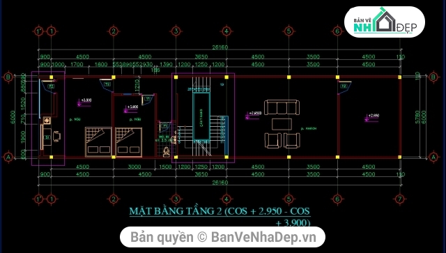 nhà ống 3 tầng,3 tầng,nhà phố 3 tầng 6x26m,bản vẽ nhà phố 3 tầng,thiết kế nhà phố 3 tầng