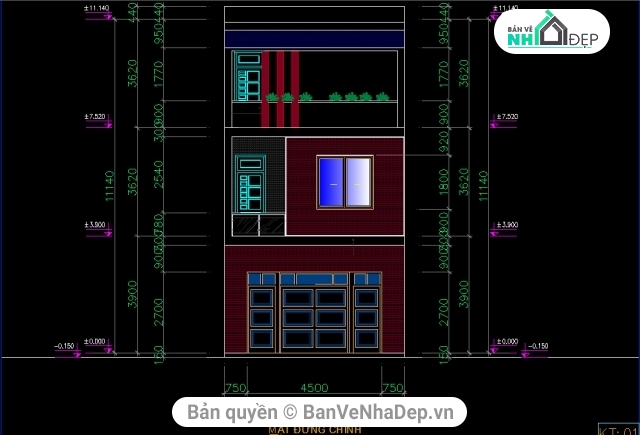 nhà ống 3 tầng,3 tầng,nhà phố 3 tầng 6x26m,bản vẽ nhà phố 3 tầng,thiết kế nhà phố 3 tầng