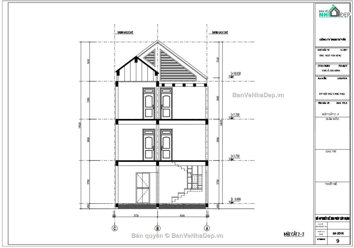 nhà phố 3 tầng mái thái,Thiết kế nhà lô góc,Bản vẽ nhà mái thái đẹp,autocad nhà phố,nhà phố 3 tầng