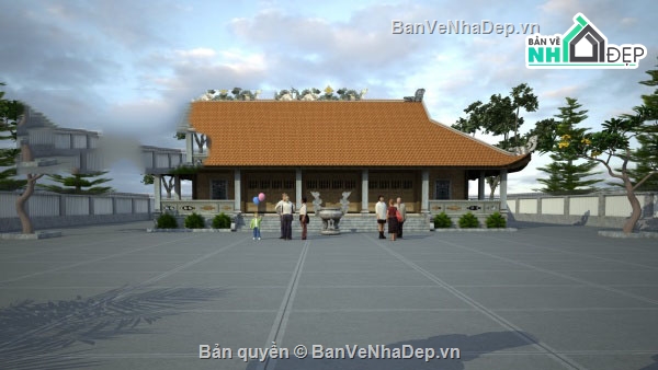 Bản vẽ Đình,đình,cad đình làng