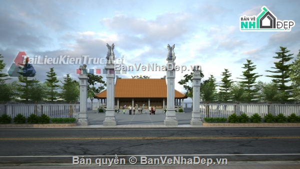 Bản vẽ Đình,đình,cad đình làng