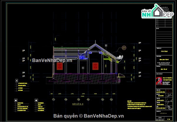 Bản vẽ Đình,đình,cad đình làng