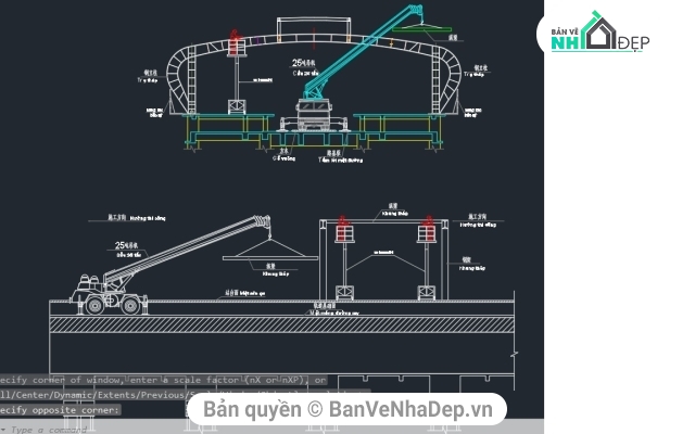 Biện pháp thi công nhà ga,BPTC kết cấu thép,Mái nhà ga đường sắt,Đường sắt Cát Linh - Hà Đông