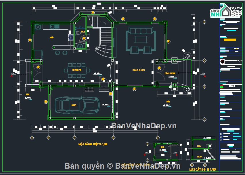 Bản vẽ biệt thự 2 tầng,Biệt thự mái thái 2 tầng đẹp,bản vẽ biệt thự mái thái