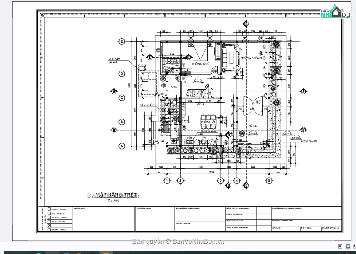 Bản vẽ thi công,2 tầng,kiến trúc 2 tầng