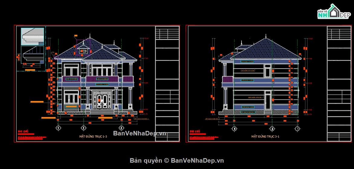 2 tầng mái nhật,biệt thự 2 tầng mái nhật,biệt thự 2 tầng,file cad biệt thự 2 tầng