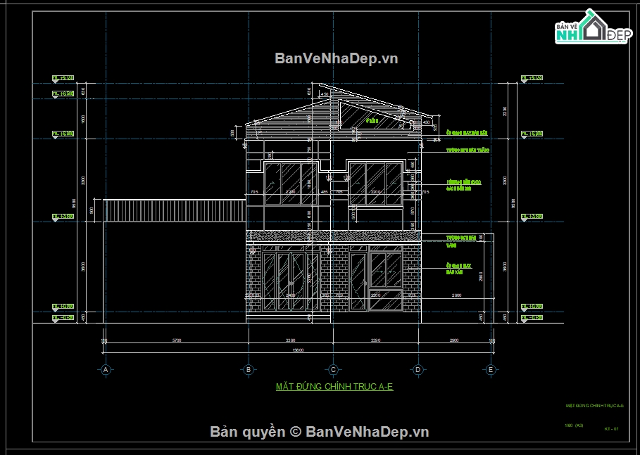 biệt thự 2 tầng,bản vẽ biệt thự,bản vẽ biệt thự 2 tầng