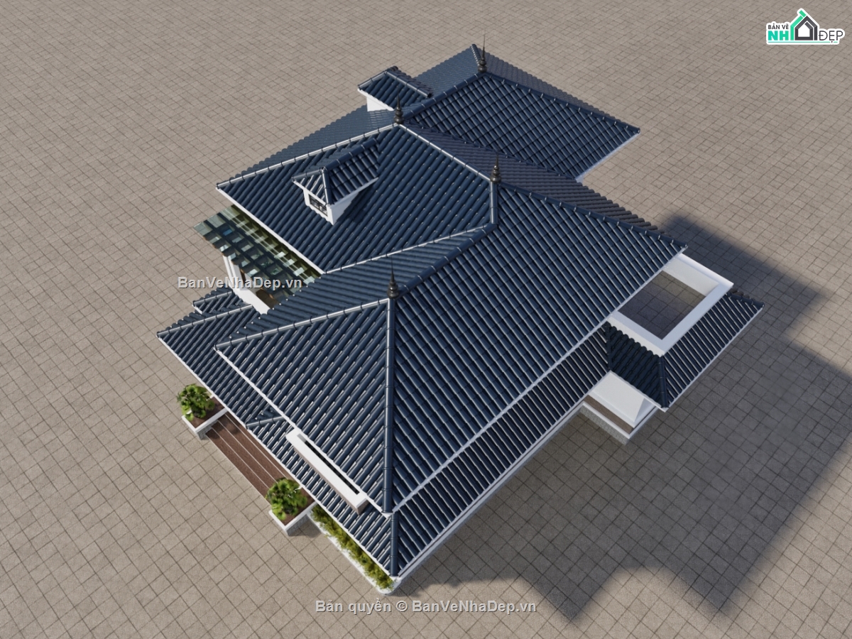 biệt thự 2 tầng 12.66x12.9m,biệt thự đẹp 2 tầng,2 tầng mái nhật,bản vẽ biệt thự 2 tầng,3dmax biệt thự nhà vườn,thiết kế biệt thự 2 tầng