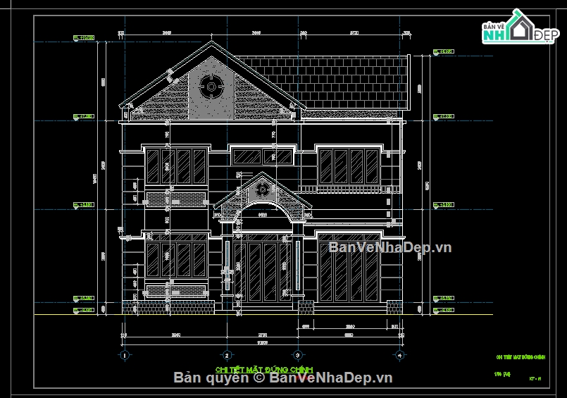 biệt thự 2 tầng,Bản vẽ biệt thự 2 tầng,cad biệt thự