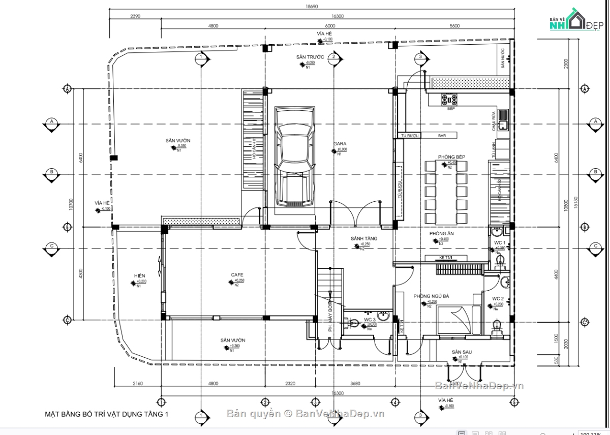 Bản vẽ thi công,kiến trúc 3 tầng,kiến trúc 3  tầng