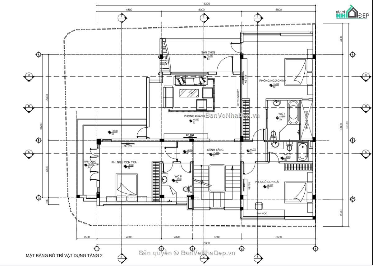 Bản vẽ thi công,kiến trúc 3 tầng,kiến trúc 3  tầng