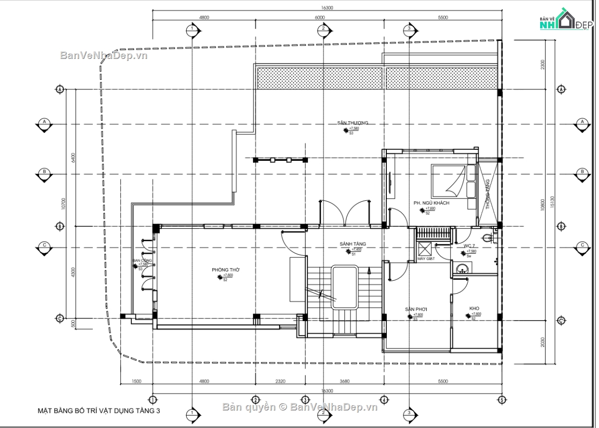 Bản vẽ thi công,kiến trúc 3 tầng,kiến trúc 3  tầng
