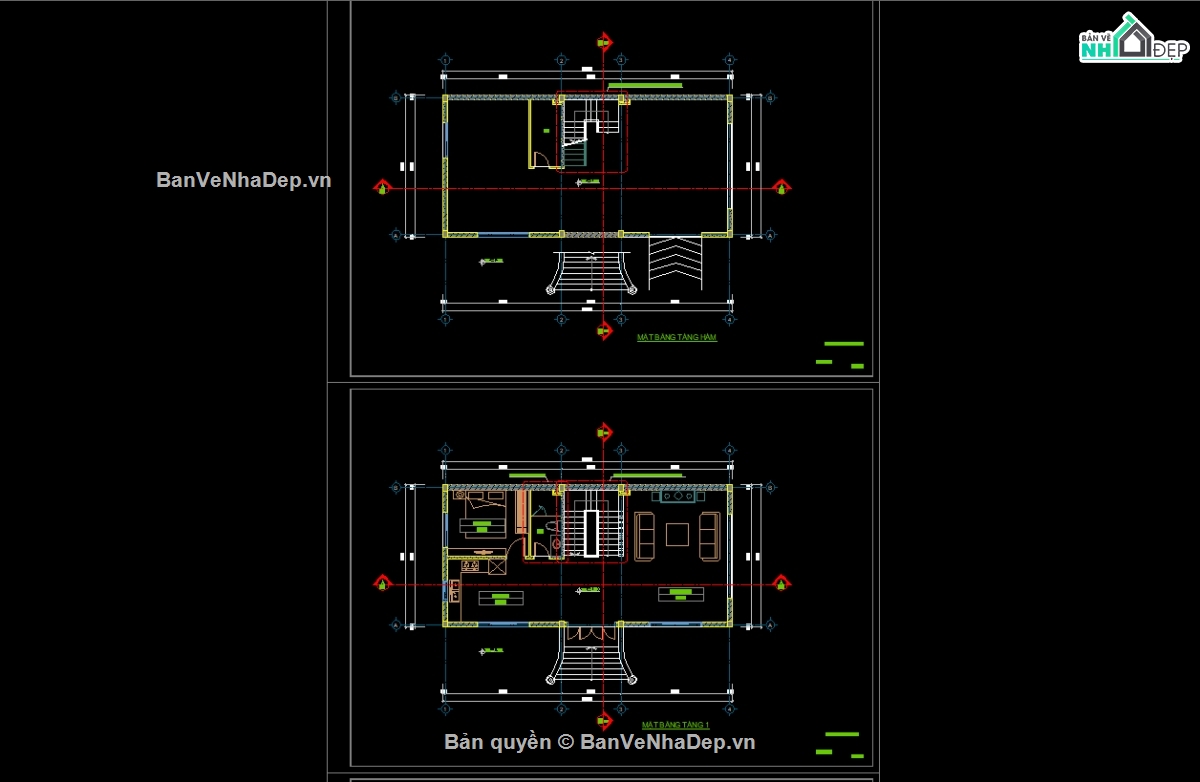 biệt thự 3 tầng,cad biệt thự,hiện đại