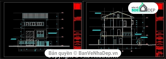 Bản vẽ biệt thự 3 tầng kích thước 8x10m,Biệt thự kích thước 8x10m cao 3 tầng,Biệt thự 3 tầng full kiến trúc kết cấu điện nước,bản vẽ biệt thự 3 tầng hiện đại