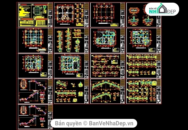 Bản vẽ biệt thự 3 tầng kích thước 8x10m,Biệt thự kích thước 8x10m cao 3 tầng,Biệt thự 3 tầng full kiến trúc kết cấu điện nước,bản vẽ biệt thự 3 tầng hiện đại