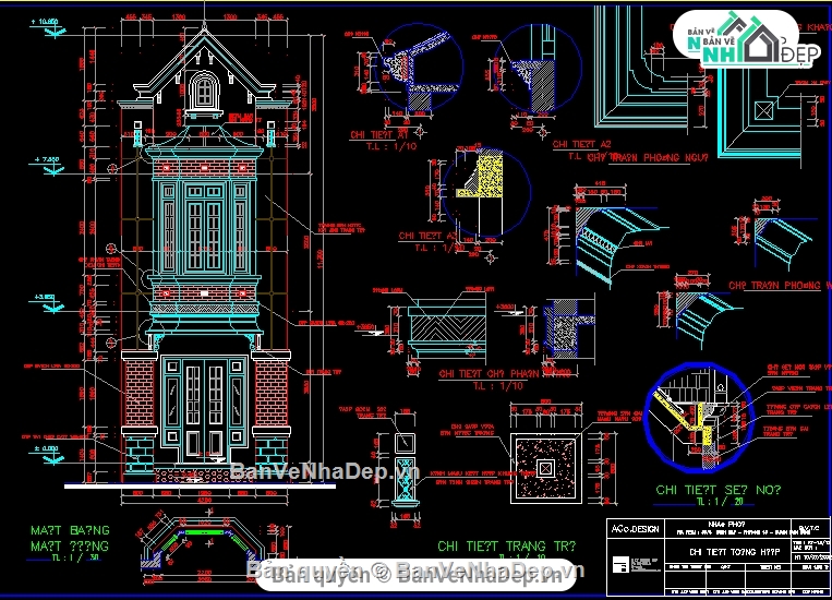 Biệt thự 3 tầng 6.5x16m,Biệt thự 6.5x16m,full biệt thự 3 tầng,Bản vẽ biệt thự 3 tầng