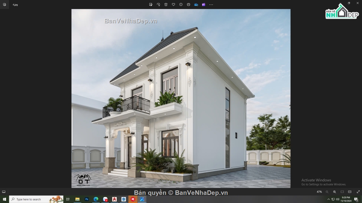 biệt thự 2 tầng,biệt thự,sketchup biệt thự