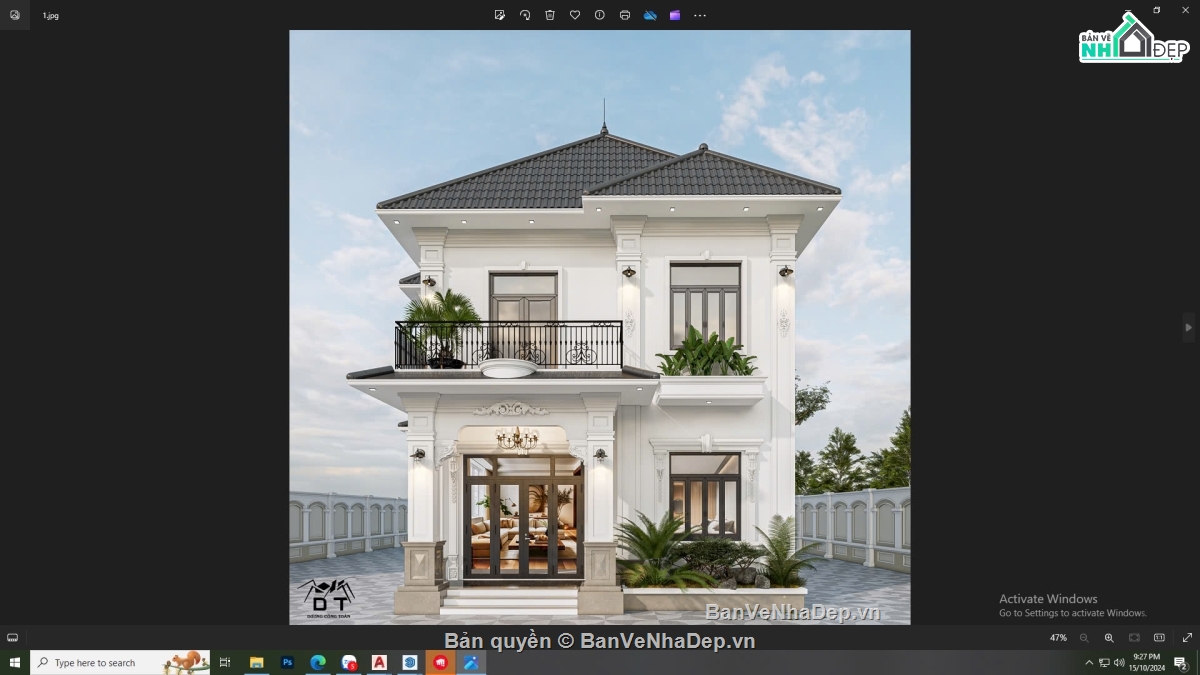 biệt thự 2 tầng,biệt thự,sketchup biệt thự