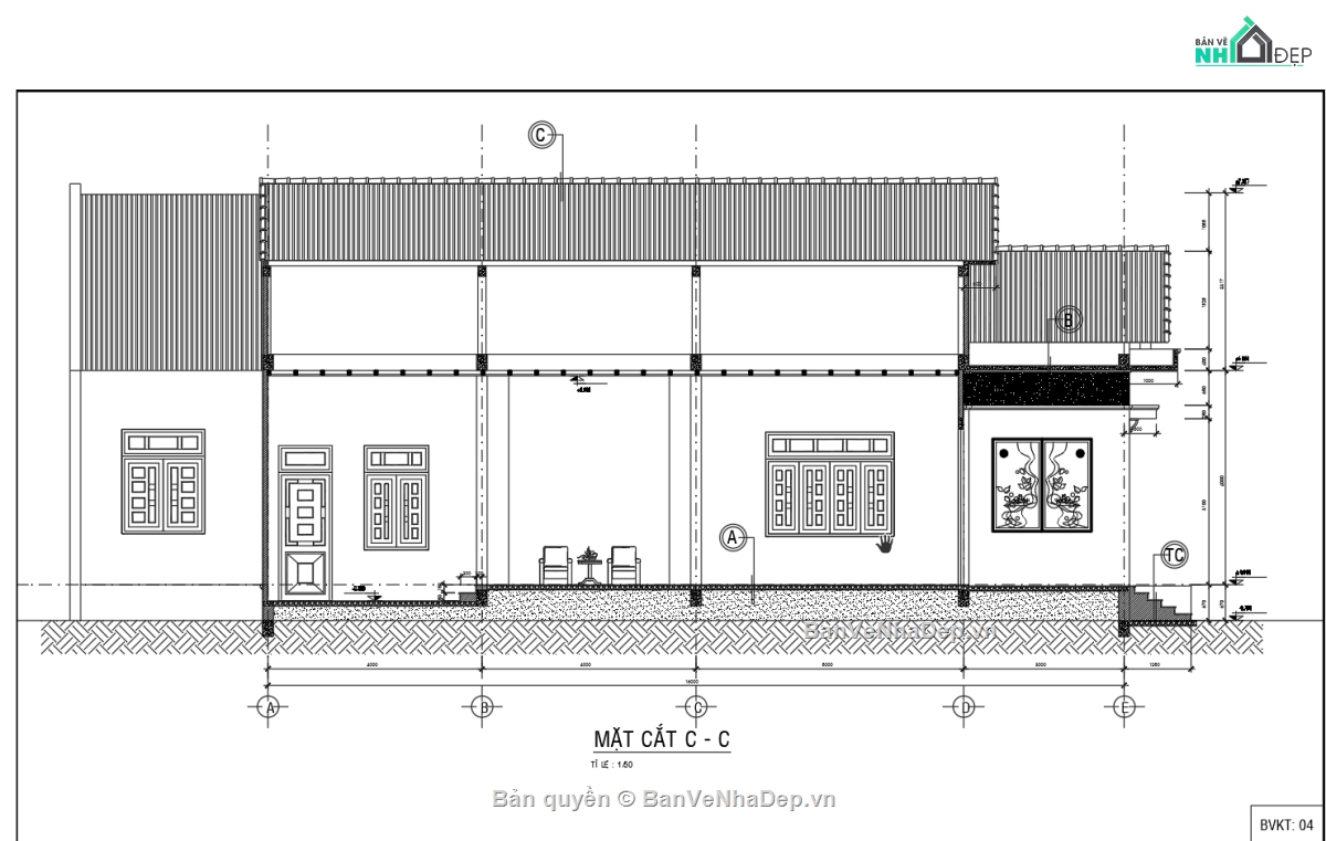 mái thái 1 tầng,biệt thự mái thái,biệt thự 1 tầng mái thái