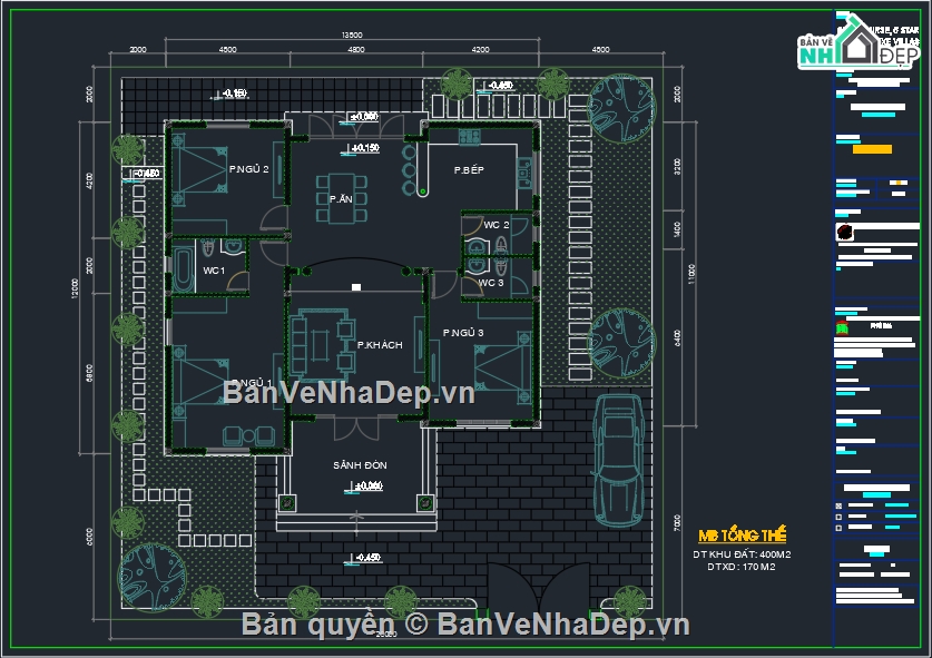 biệt thự mái thái,Bản vẽ biệt thự mái thái,Bản vẽ biệt thự mái thái đẹp,Bản vẽ biệt thự