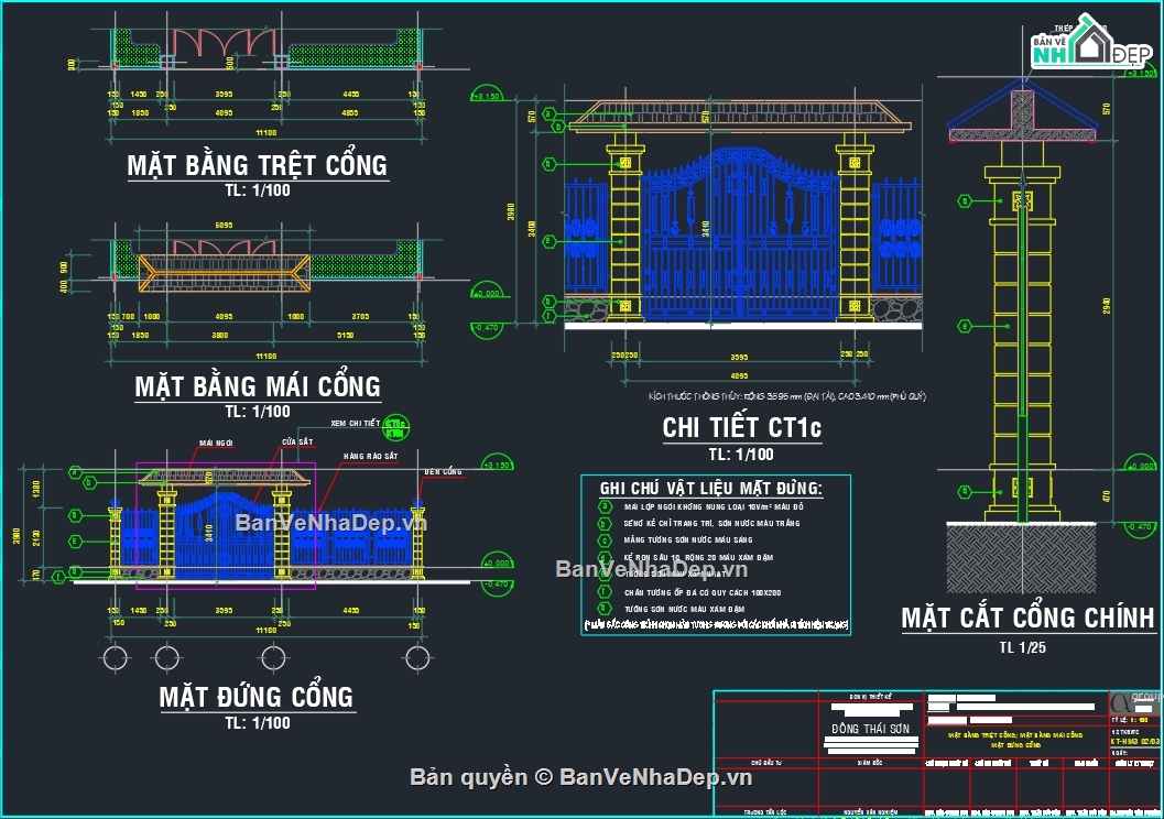 Bản vẽ biệt thự đẹp,Bản vẽ biệt thự mái thái,Bản vẽ nhà vườn đẹp