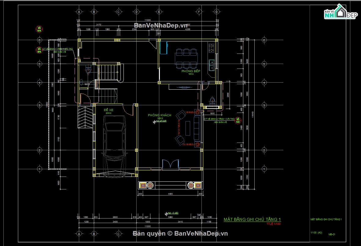 Bản vẽ kiến trúc biệt thự,file cad kiến trúc,biệt thự tân cổ