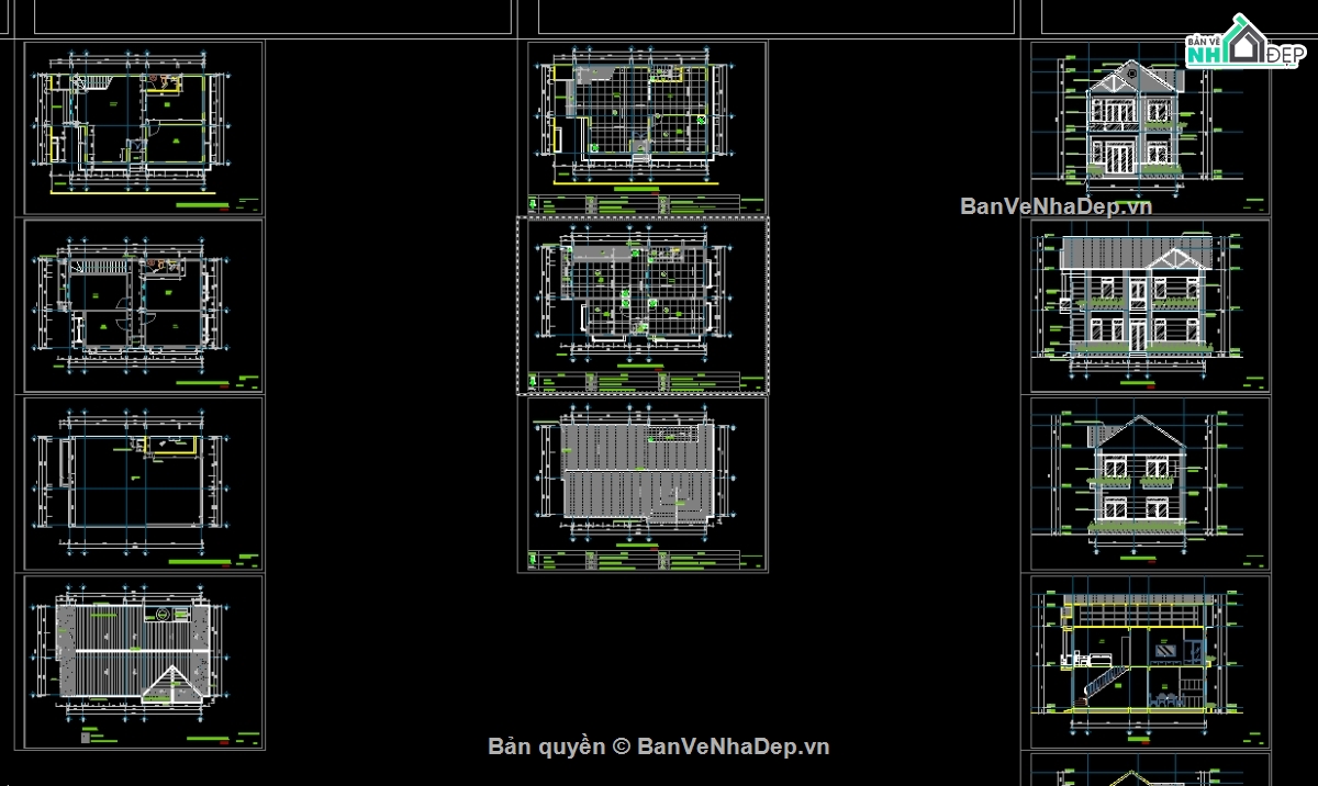 Biệt thự 2 tầng,Biệt thự 2 tầng cad,cad 2 tầng,2 tầng