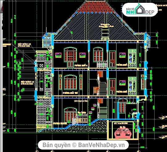 kiến trúc biệt thự,kiến trúc biệt thự 8x13.5m,thiết kế mẫu biệt thự,biệt thự phong cách châu âu,thiế kế biệt thự châu âu,biệt thự châu âu