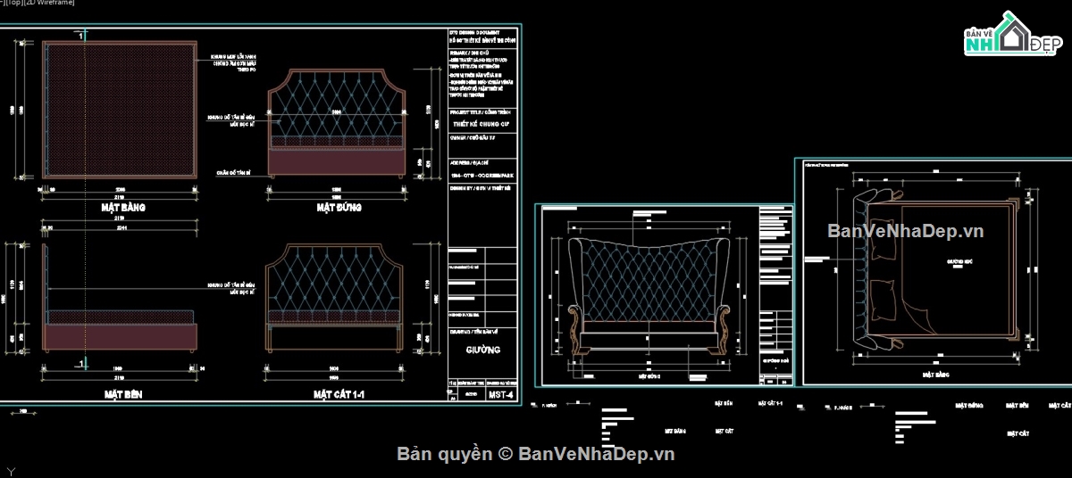 bản vẽ bổ chi tiết nội thất,Bản vẽ nội thất,Bản vẽ chi tiết,chi tiết giường,Bản vẽ chi tiết giường