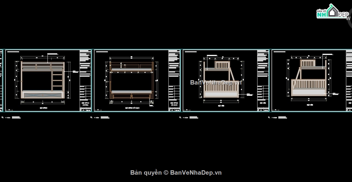 thư viện cad nội thất,file cad nội thất,file cad giường tầng,bổ chi tiết cad nội thất,Bản vẽ nội thất,Bản vẽ chi tiết giường