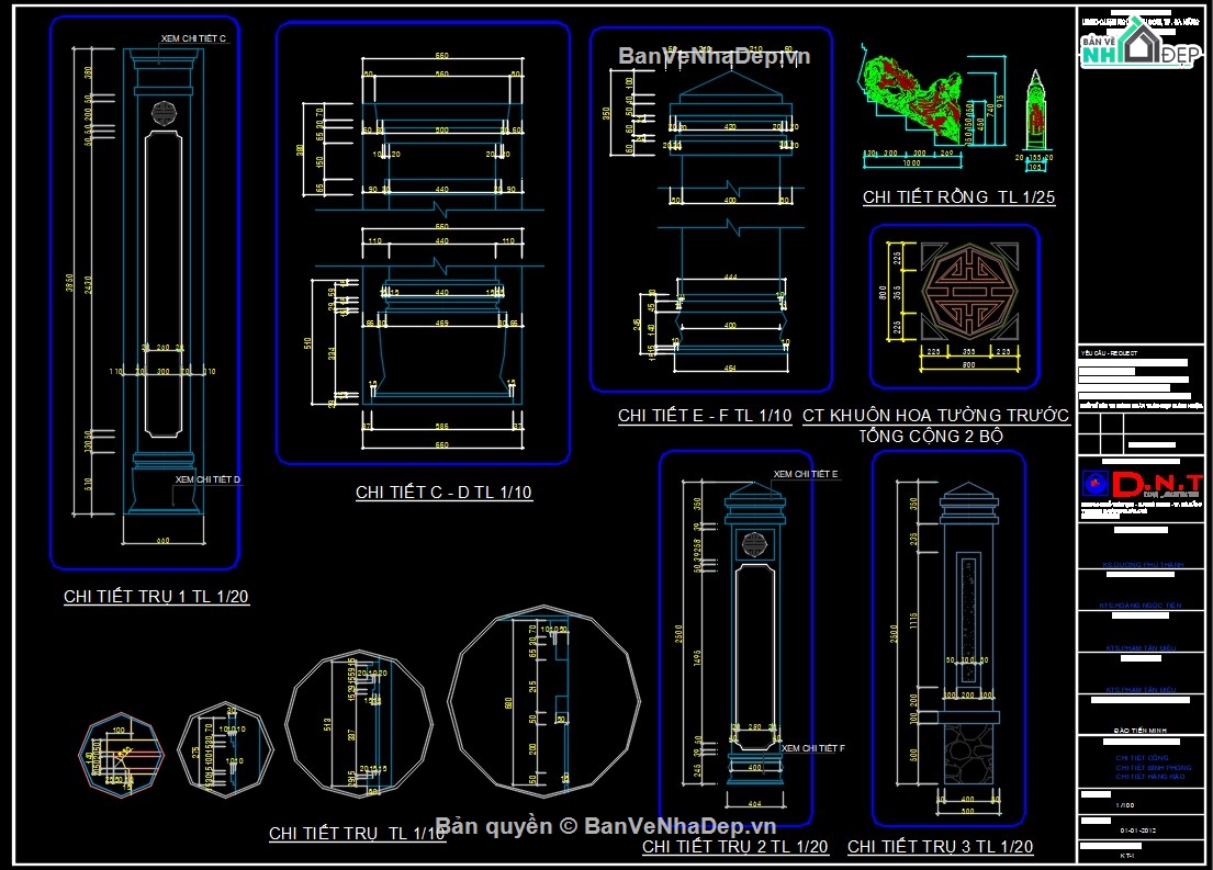 cad cổng chùa,cad từ đường,cad nhà thờ họ