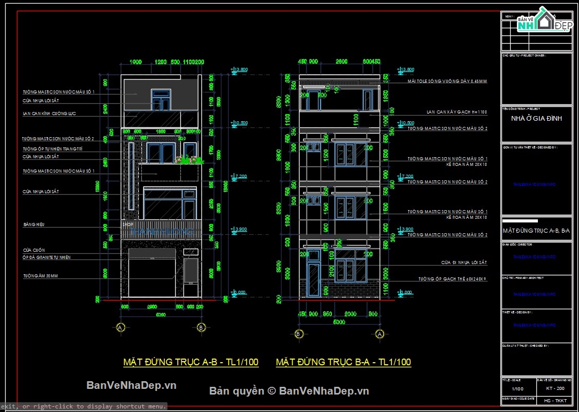 kiến trúc 4 tầng,mẫu nhà phố 4 tầng,Bản vẽ nhà 4 tầng