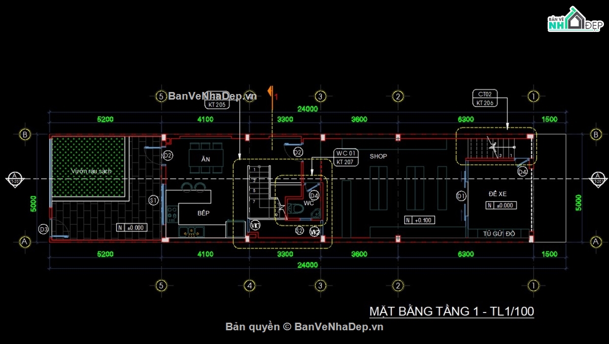 kiến trúc 4 tầng,mẫu nhà phố 4 tầng,Bản vẽ nhà 4 tầng