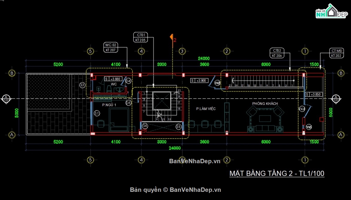 kiến trúc 4 tầng,mẫu nhà phố 4 tầng,Bản vẽ nhà 4 tầng