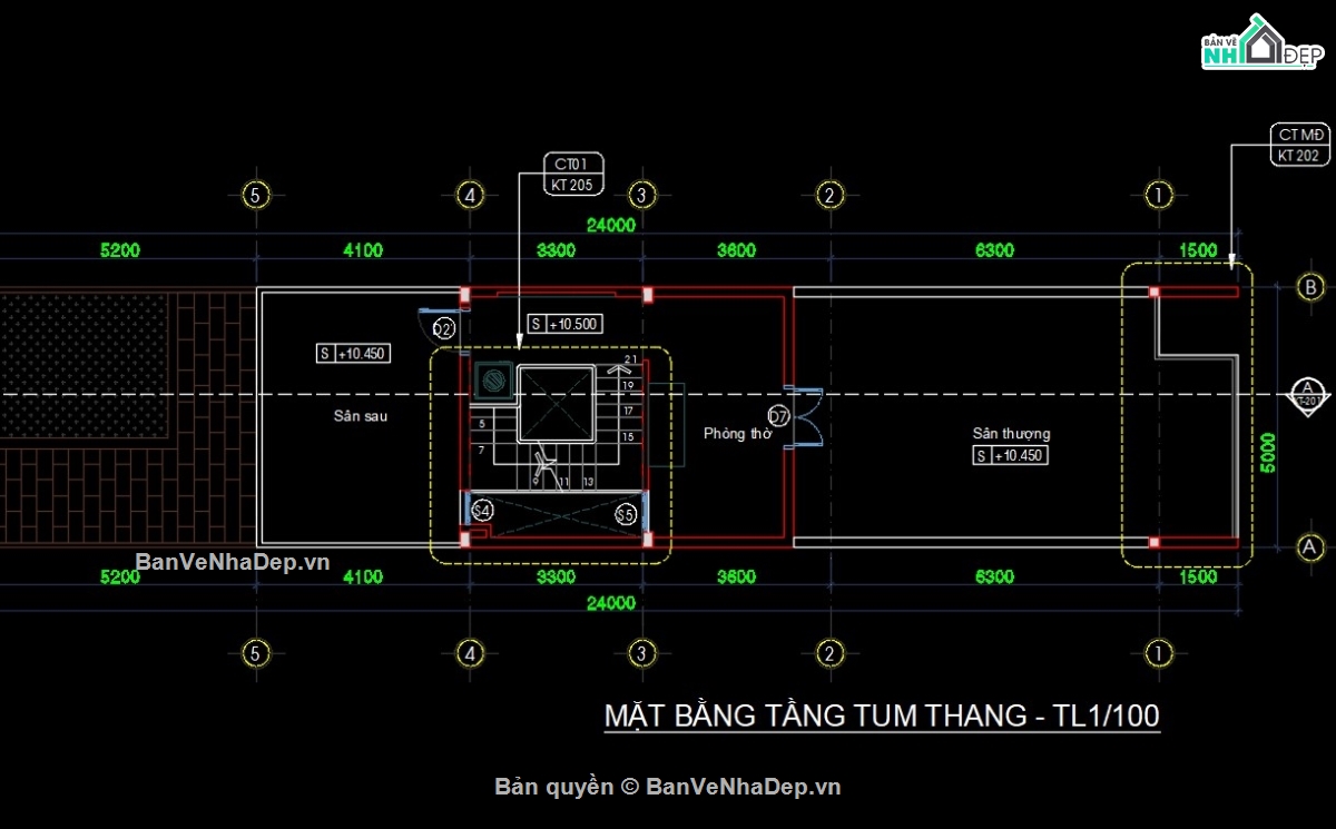 kiến trúc 4 tầng,mẫu nhà phố 4 tầng,Bản vẽ nhà 4 tầng