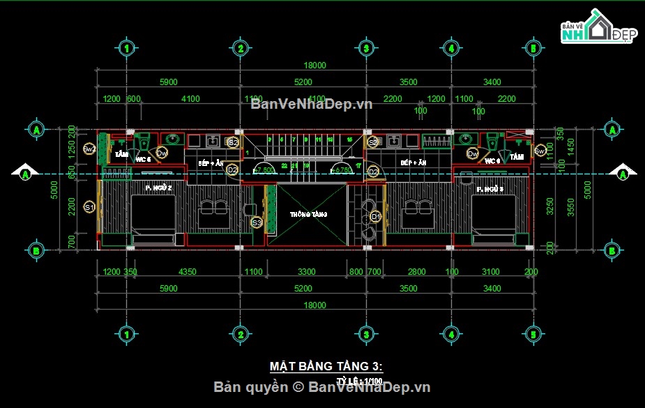 mẫu nhà phố 3 tầng,mẫu nhà 3 tầng,nhà phố 3 tầng 1 tum,bản vẽ nhà phố 3 tầng