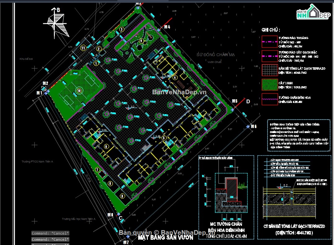 bản vẽ thi công trường mầm non,Bản vẽ cad trường mầm non,bản vẽ cad mầm non