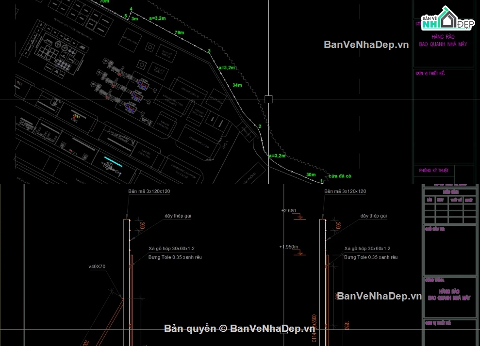 hàng rào,file cad hàng rào tông,hàng rào tôn file cad
