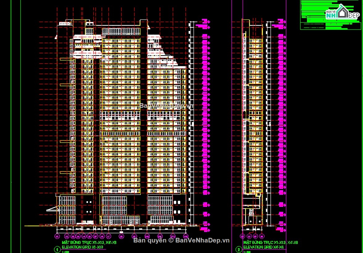 kiến trúc khách sạn,Bản vẽ thiết kế khách sạn,bản vẽ kiến trúc khách sạn,thuyết minh thiết kế khách sạn