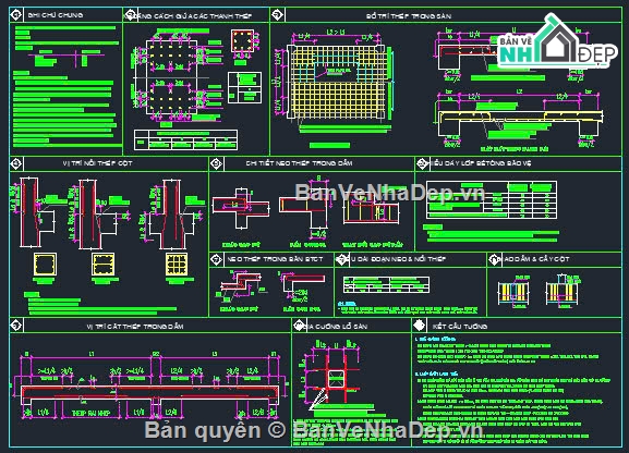 Bản Vẽ Mẫu,File AutoCAD Biệt Thự,Biệt thự  11x16m,Kết cấu biệt thự,Bản vẽ nhà dân,Thiết kế kết cấu