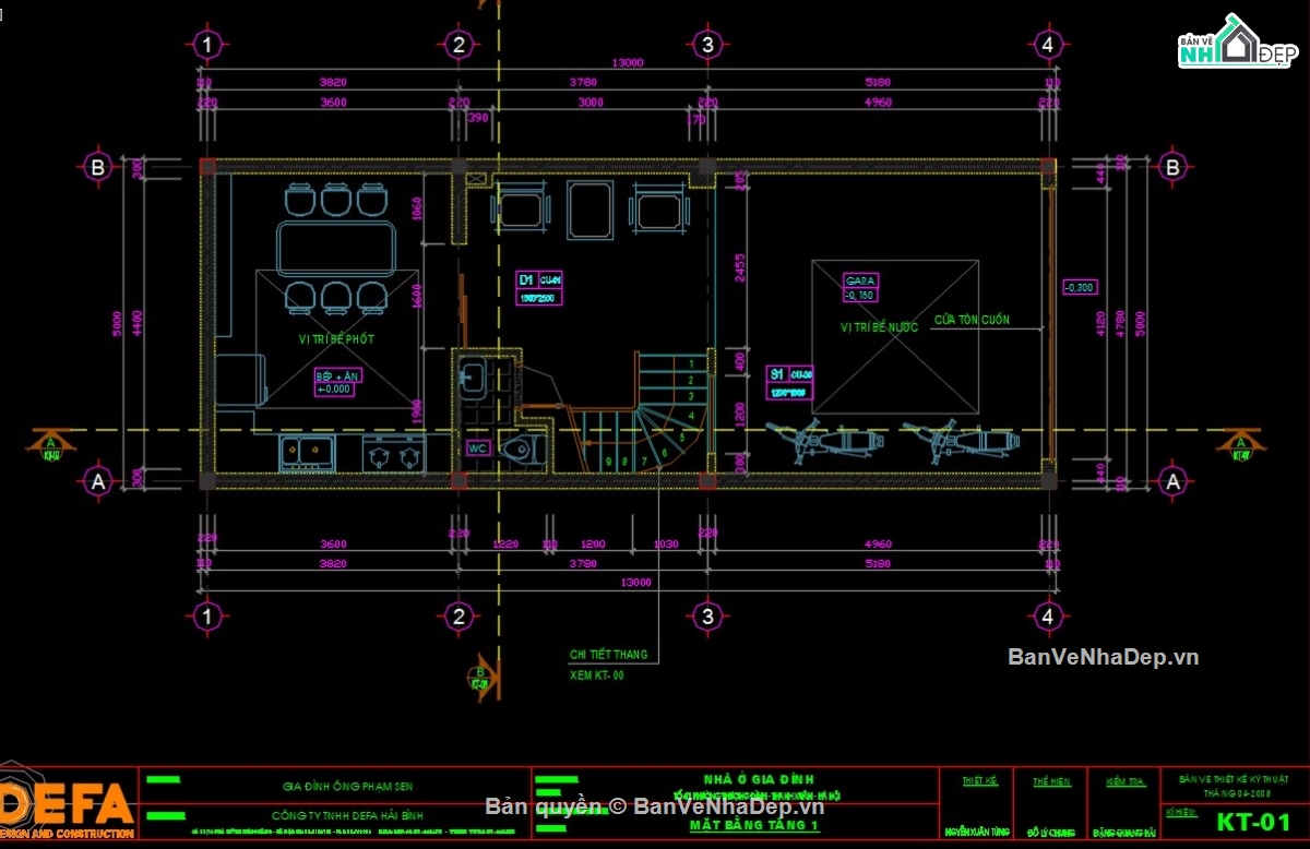 Bản vẽ kiến trúc nhà phố,nhà phố tân cổ điển,thiết kế nhà phố 5x13m