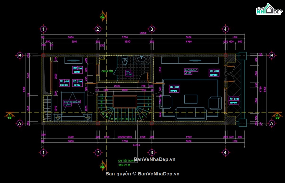 Bản vẽ kiến trúc nhà phố,nhà phố tân cổ điển,thiết kế nhà phố 5x13m