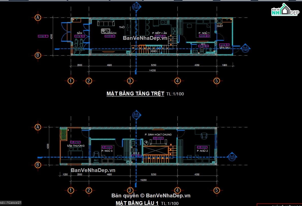 nhà phố 2 tầng,bản vẽ nhà phố 2 tầng,thiết kế nhà phố 2 tầng