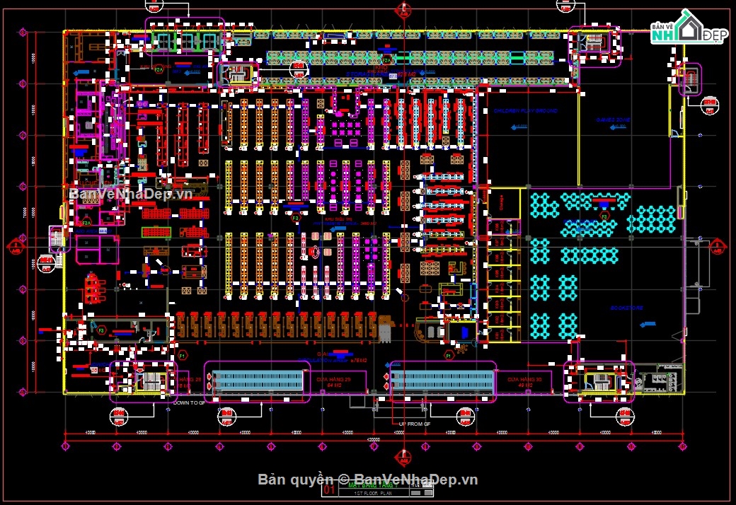 Bản vẽ siêu thị big C,bản vẽ kết cấu siêu thị,kiến trúc siêu thị