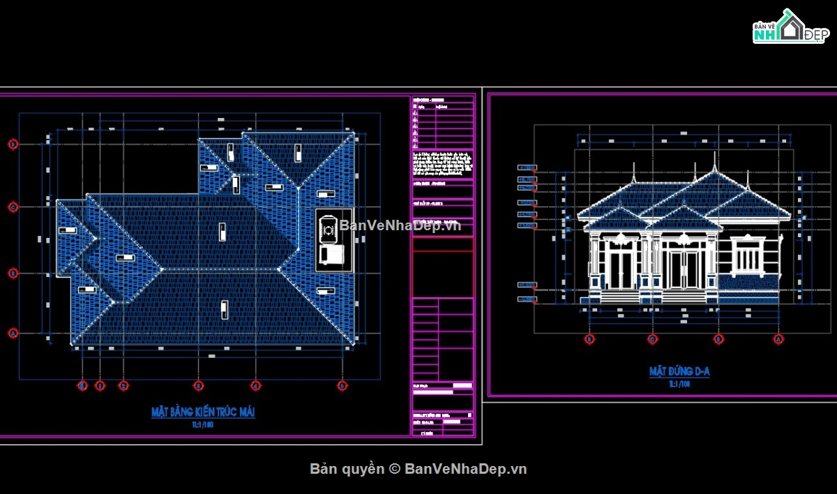 Bản vẽ nhà mẫu,nhà mái nhật,nhà mái nhật 1 tầng